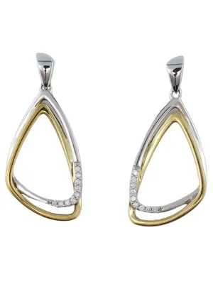 Produktbild von MIAMAR 1136052 Damen Ohrringe 14 Karat (585) Bicolor Bicolor Gold weiß