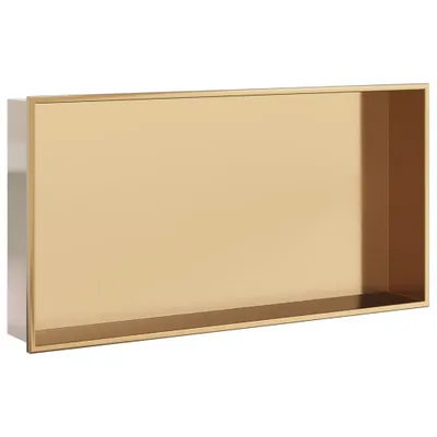 Produktbild von vidaXL Duschnische Golden Gebürstet 62x32x9 cm Edelstahl