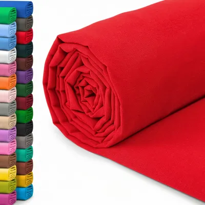 Produktbild von Baumwollstoff, 100% - 150 cm breit - Uni-Baumwolle, Meterware - Rot - 0,5 Meter