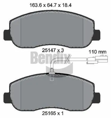 Produktbild von BENDIX Braking Bremsbelagsatz, Scheibenbremse BPD1037