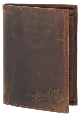 Produktbild von oxmox Leder Geldbörse Leather RFID Protect Kombibörse Lizard 2.0 Embossed Vintage Dark Brown dunkelbraun