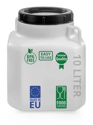 Produktbild von Weithalsfass Futtertonne 10 Liter Fasssilage Kunststoff Regen Fass Gepäcktonne weiß