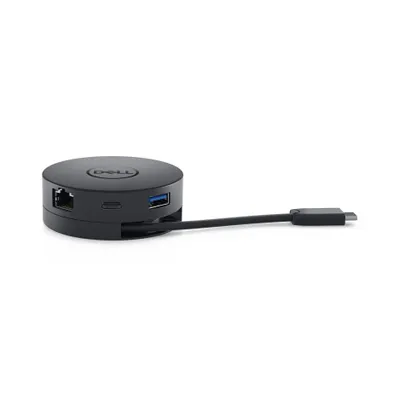 Produktbild von DELL DA300, Kabelgebunden, USB 3.2 Gen 2 (3.1 Gen 2) Type-C, 10,100,1000 Mbit/s, Schwarz, 3840 x 2160 Pixel, Dell