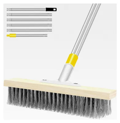Produktbild von 175 cm Drahtbesen mit 30 cm langen Borsten zur Entfernung von Unkraut, Moos und Flecken