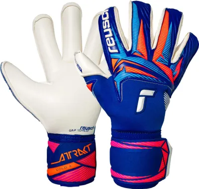 Produktbild von Reusch Torwarthandschuhe Attrakt Gold X Roll Finger mit atmungsaktiven Mesh-Einsätzen 4126 sharp blu/wht/shock orng 10.5