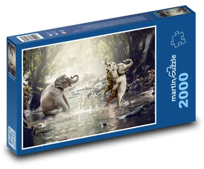 Obrázok produktu pre martinpuzzle - Puzzle 2000 - Slony v rieke