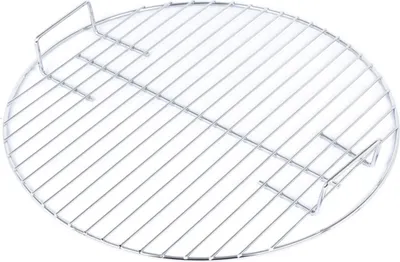 Produktbild von Grillrost rund 43,5 cm Durchmesser aus verchromtem Stahl mit seitlichen Griffen