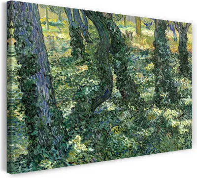 Produktbild von Leinwandbild (120x80cm): Vincent van Gogh - Unterholz, echter Holz-Keilrahmen inkl. Aufhänger, handgefertigt in Deutschland