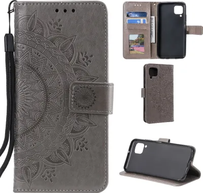 Immagine prodotto di Huawei P40 Lite Custodia del telefono cellulare Flip Case Cover Custodia del telefono cellulare Bumper Mandala Grigio