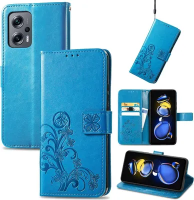 Zdjęcie produktu dla Pokrowiec König Design kompatybilny z etui na telefon Xiaomi Redmi Note 11T 5G ze skóry syntetycznej - Niebieskie etui na telefon komórkowy