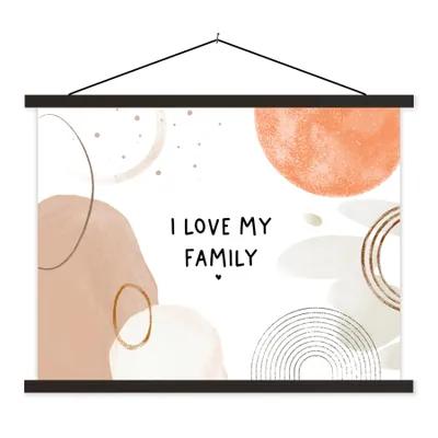 Produktbild von MuchoWow® Textilposter Zitate - Ich liebe meine Familie - Sprichwörter - Familie 60x45 cm mit schwarzem Rahmen - Poster Schlafzimmer