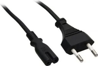 Produktbild von Euro Netzkabel Eurostecker  IEC60320-C7 Doppelbuchse schwarz - Länge: 1,80 m