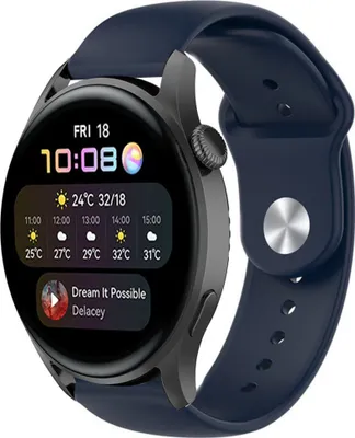 Produktbild von Strap-it Huawei Watch 3 (Pro) Sportarmband (Dunkelblau)