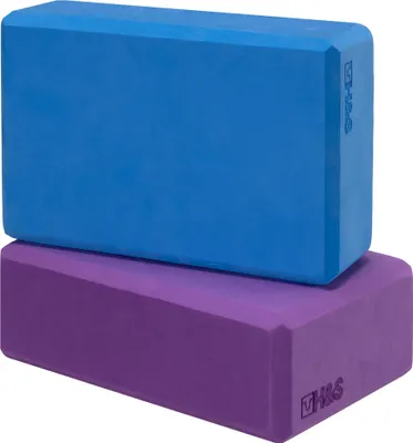 Produktbild von H&S Yoga Block 2er Set - Yoga Zubehör aus Moosgummi Schaumstoff - Yogablock in Blau und Lila - Yoga Blöcke - Yoga Klotz - Yogablocks Damen Herren