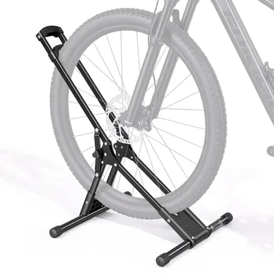 Image de VEVOR Support de Vélo au Sol, Râtelier à Vélo Pliable Autoportant, pour Roues de 508 à 737 mm, pour Garage, Balcon, Appartement et Maison, Cadre en Acier au Carbone, Installation sans Perçage, Noir
