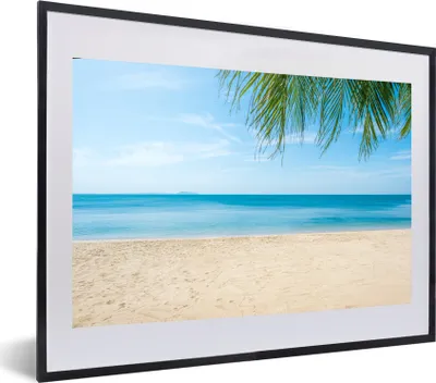 Produktbild von MuchoWow® MuchoWow® Gerahmtes Poster Strand - Tropisch - Palme 60x40 cm - Poster mit zchwarzem Bilderrahmen - Schlafzimmer - Plakat in Rahmen - Drucken