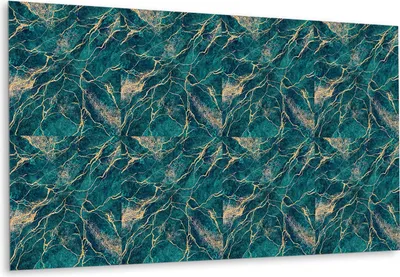 Produktbild von Selbstklebende Vinyl-Fliesen – Vinylboden - Wandaufkleber Bodenbeläge, Grüner Malachit - 100 cm x 50 cm
