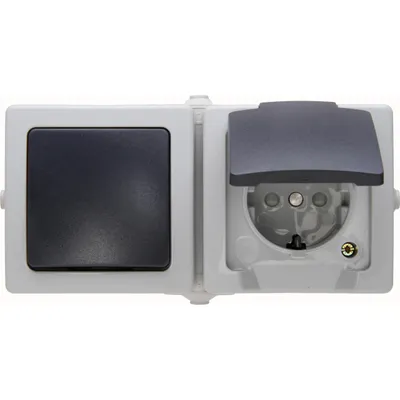 Immagine prodotto di KOPP APWG Combinazione nautica 1386.5600.1 Schuko e cambio grigio orizzontale