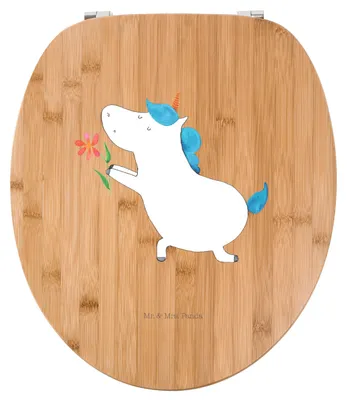 Produktbild von Mr. & Mrs. Panda Klodeckel Einhorn Blume - Transparent - Geschenk, Liebe, Partner, Unicorn, Einhörner, WC Sitz, Antrag, Brille, Klositz, Freundin, Deckel, WC-Sitz