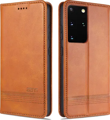 Produktbild von LaimTop LederHülle für Samsung S21 Ultra 5G, Klapphüllen Brieftasche Magnetverschluss Ständer Schutzhülle für Samsung Galaxy S21 Ultra 5G Braun