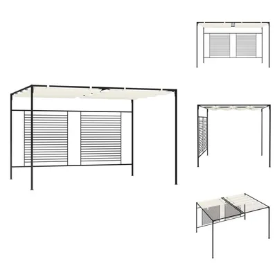 Obrázek produktu pro vidaXL Pavilon s výsuvnou střechou 3x4x2,3 m krémově bílý 180 g/m² - Pavilony a párty stany