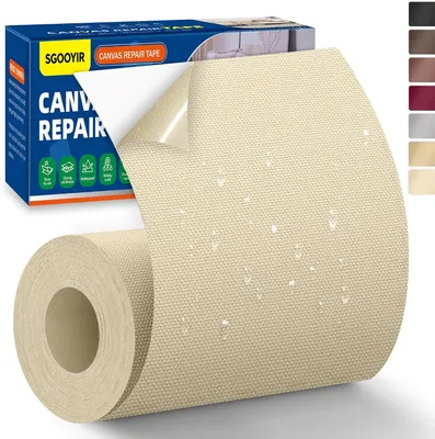Productafbeelding van Canvas-reparatietape - Schildersdoek - Zelfklevend reparatietape voor stoffen - Licht Beige