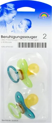 Produktbild von Beruhigungssauger Kirsch Latex 6-18M bicolor-grün, 2 St. Sauger
