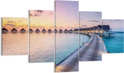 Produktbild von Bild auf Leinwand - Leinwandbild - Malediven Meer - 125x70cm - Wand Bild - Wanddeko - Wandbilder - Leinwanddruck - Bilder - Kunstdruck - Wanddekoration - Leinwand bilder - Wandkunst - EA125x70-4082