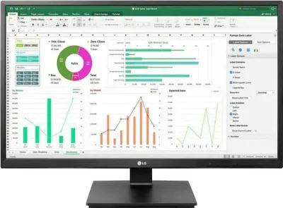Produktbild von LG 24BK55YP-B, 60,5 cm (23.8"), 1920 x 1080 Pixel, Full HD, 5 ms, Schwarz