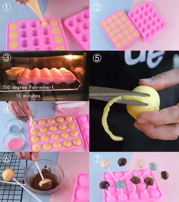 Produktbild von OD19 Silikon Backform, 20 Formen Cake Pop & Lollipop Tablett, Rosa, antihaftbeschichtet, für Cupcakes, Süßigkeiten, Gelee, Schokolade. Ofen-, Mikrowellen-, Gefrierschrank- & spülmaschinengeeignet. Temperaturbeständig von -40°C bis 230°C.
