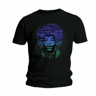 Produktbild von Jimi Hendrix Afro Speech Herren Schwarz T-Shirt: Medium