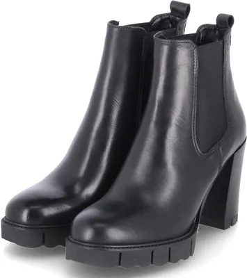 Produktbild von Tamaris Damen Chelsea Boots/ Stiefeletten Schwarz Leder-Textil-Mix Größe: 39