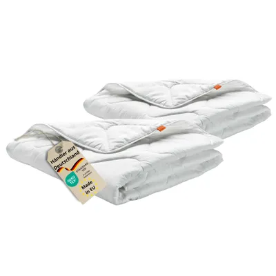 Image de Couette 155 x 220 cm, set de 2, couette d'été légère, 100% microfibres, convient aux personnes allergiques, sleepling Basic 100