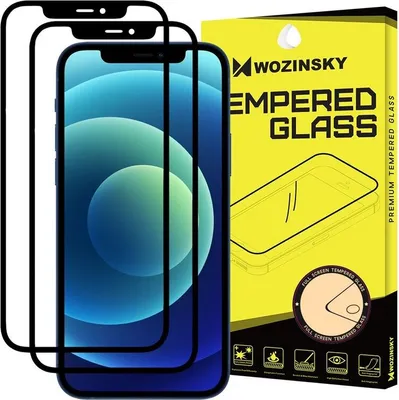 Immagine prodotto di 2x vetro temperato pieno colla vetro protettivo super robusto schermo pieno vetro temperato con telaio caso amichevole iPhone 12 Pro Max nero