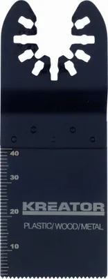 Zdjęcie produktu dla Brzeszczot Kreator do cięcia wgłębnego 34 x 40 x 1,4 mm do cięcia wgłębnego w plastiku, drewnie, metalu - Brzeszczot do cięcia wgłębnego do drewna/plastiku/metalu