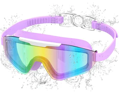 Produktbild von Ambienden Schwimmbrille Kinder 3-14 Jahre Anti-Beschlag HD-Linse – Lila