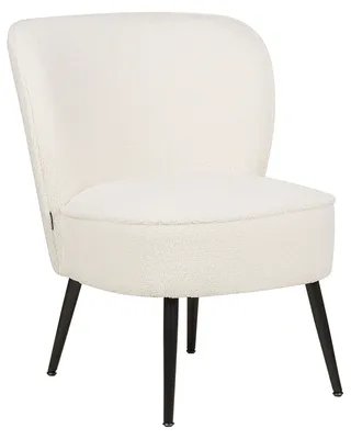 Produktbild von BELIANI Sessel Weiß / Schwarz aus Bouclé Stoff ohne Armlehnen Elegantes Design Modern für Wohnzimmer Schlafzimmer Retro Stil