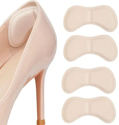 Produktbild von 2 Paar Fersenpolster – Anti-Rutsch Fersenhalter für Schuhe – Fersenschutz mit Polsterung – Fersenkissen gegen Reibung – Schuh-Fersenhalter – Beige