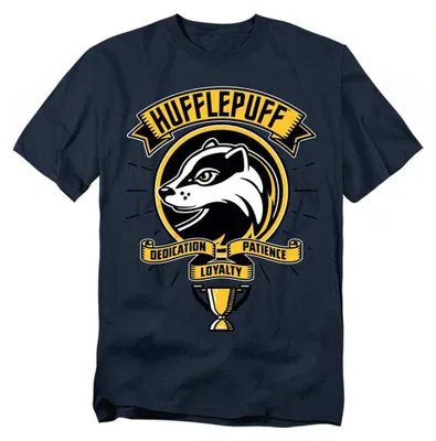 Image de T-shirt "Hufflepuff" pour homme/femme, modèle unie, référence TV42263 (taille 4XL), couleur marine