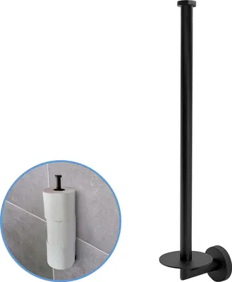 Produktbild von Sanics Orca Ersatzrollenhalter Schwarz - Rollenhalter - Hängende WC-Papierhalterung - Toilettenpapierhalter für 3 Rollen - Ersatzrollenhalter