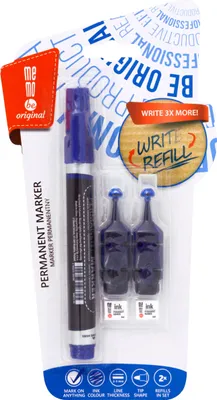 Immagine prodotto di MemoBe Marker permanentny niebieski + 2 ampułki z tuszem