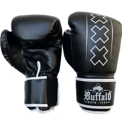 Produktbild von Buffalo Outrage Boxhandschuhe schwarz und weiß 14oz