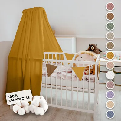 Produktbild von Babybett Himmel aus 100% Musselin - luftiger Baldachin