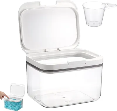 Imagen del producto de Caja de almacenamiento hermética para detergente, de 2,8 litros, con tapa, ideal para la lavandería