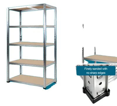 Obrázek produktu pro Kovový regál, 5 úrovní, nosnost 1000 kg, rozměry 150 x 70 x 30 cm