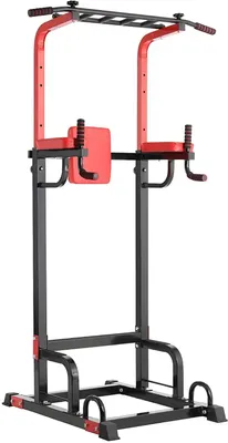 Produktbild von Power Tower Klimmzugstange - Dip Station - Freistehende Krafttrainingsstation - Für Home Gym - Belastbar bis 200 kg - Ganzkörpertraining