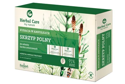 Obrázok produktu pre Farmona Bylinná Starostlivosť Skrzyp Polny Liečebná kúra v ampulkách pre veľmi poškodené vlasy, 5x5ml