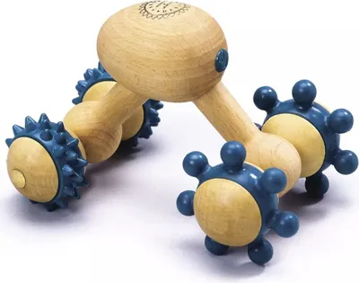 Produktbild von SISSEL Fit-Roller, Ei-Roller, Knetmassage, Rollende Massage, Universal, Blau, Holz
