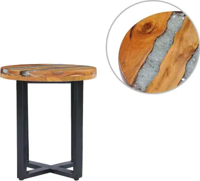 Produktbild von Couchtisch 40 x 45 cm Massivholz Teak und Polyresin