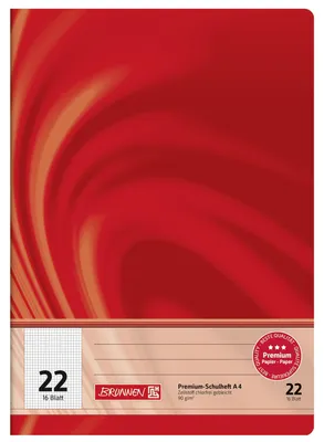 Zdjęcie produktu dla BRUNNEN Schulheft Premium Vivendi | A4, Lineatur 22, 16 Blatt, rot 10 Stück Verkaufseinheit 660543 4003273575011